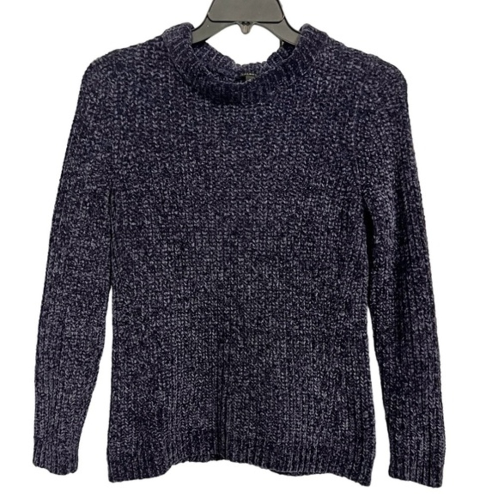 Talbots Women's Chunky Knit Navy Blue Long Sleeve Crew Neck Sweater Size…